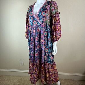 Sundance Floral Patchwork Maxi Dress - Purple Teal Pink